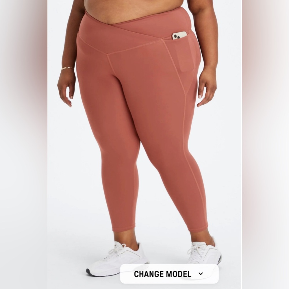 EUC Fabletics Mahogany Oasis PureLuxe HW Crossover 7/8 Legging